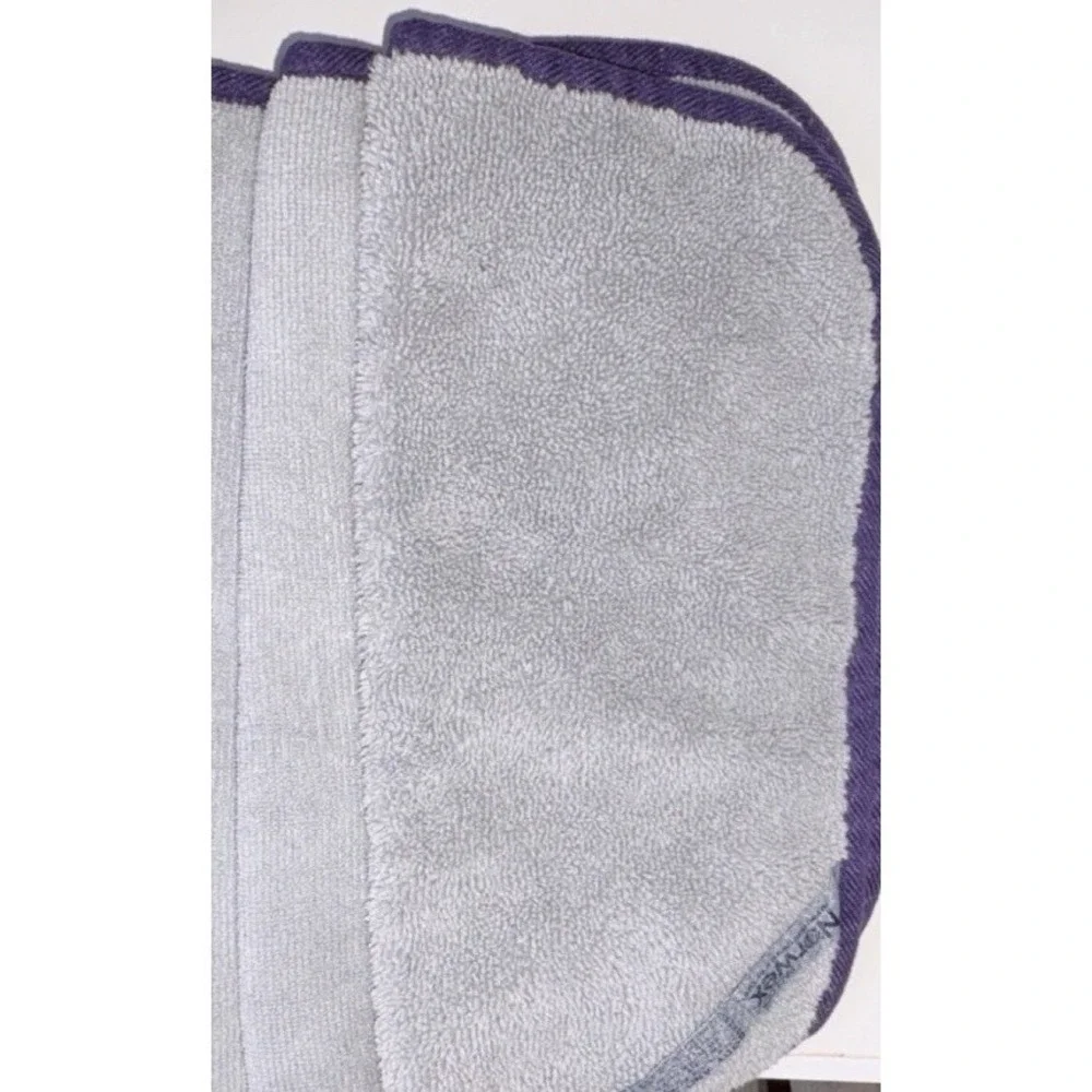 Norwex Ultra Body & Face Washcloths Set of 2 Gray with Purple Trim New